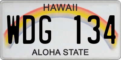 HI license plate WDG134