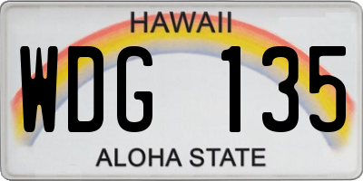 HI license plate WDG135