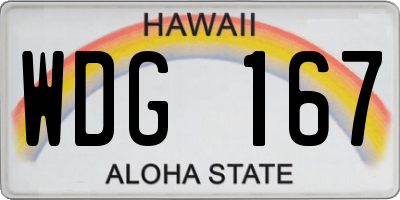 HI license plate WDG167