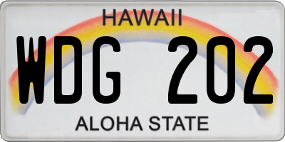 HI license plate WDG202