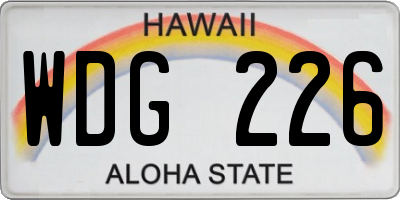 HI license plate WDG226