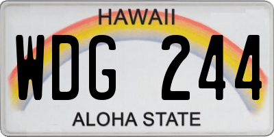 HI license plate WDG244