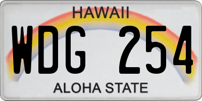 HI license plate WDG254