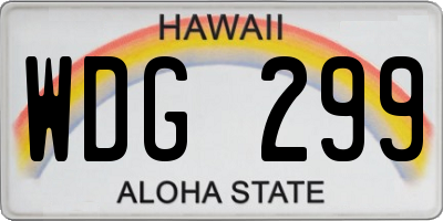 HI license plate WDG299