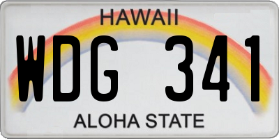 HI license plate WDG341