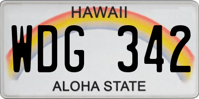 HI license plate WDG342