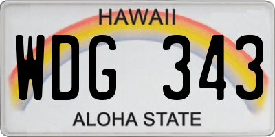 HI license plate WDG343