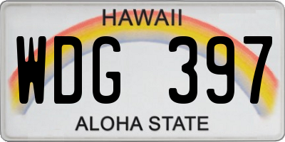 HI license plate WDG397
