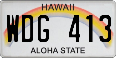 HI license plate WDG413