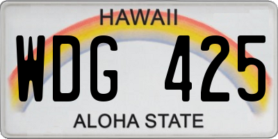 HI license plate WDG425