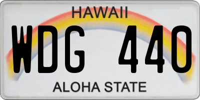 HI license plate WDG440