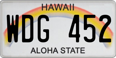 HI license plate WDG452