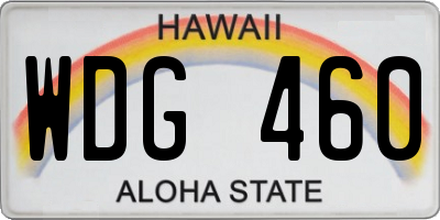 HI license plate WDG460