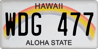 HI license plate WDG477