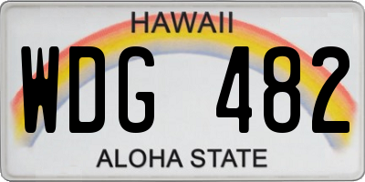HI license plate WDG482