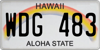 HI license plate WDG483