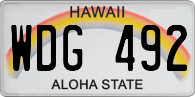HI license plate WDG492
