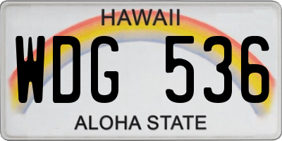 HI license plate WDG536