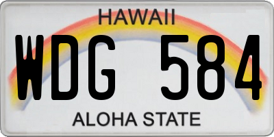 HI license plate WDG584