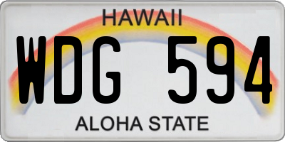 HI license plate WDG594