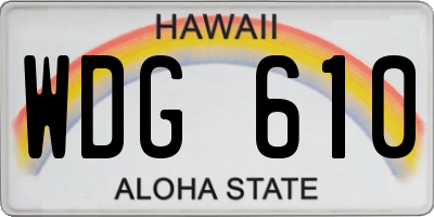 HI license plate WDG610