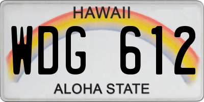 HI license plate WDG612