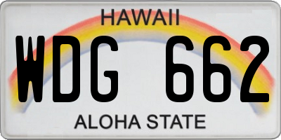 HI license plate WDG662