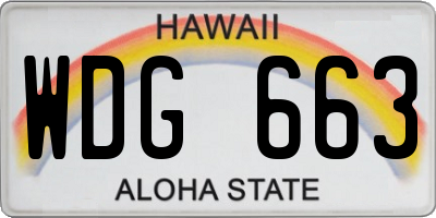 HI license plate WDG663