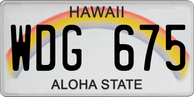 HI license plate WDG675