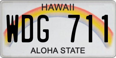 HI license plate WDG711