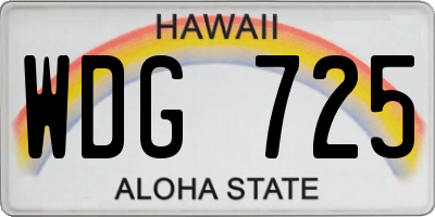 HI license plate WDG725