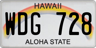 HI license plate WDG728