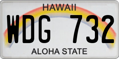 HI license plate WDG732