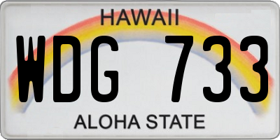 HI license plate WDG733