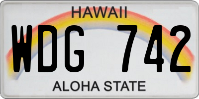 HI license plate WDG742