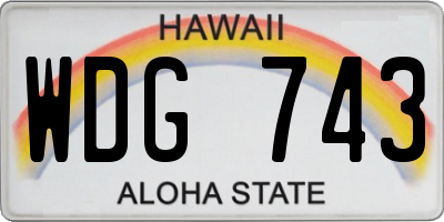 HI license plate WDG743
