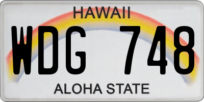 HI license plate WDG748