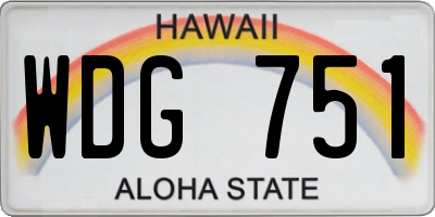 HI license plate WDG751