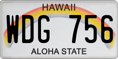 HI license plate WDG756