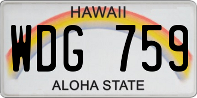 HI license plate WDG759