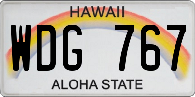 HI license plate WDG767