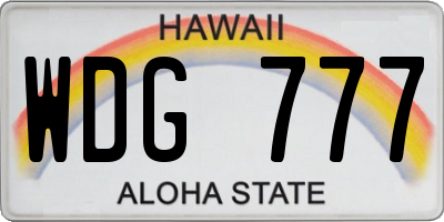 HI license plate WDG777