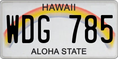 HI license plate WDG785
