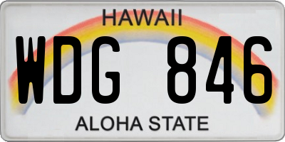 HI license plate WDG846