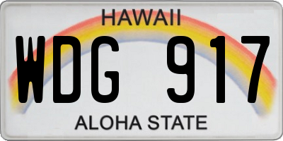 HI license plate WDG917
