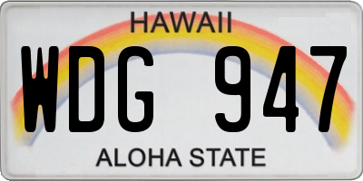 HI license plate WDG947