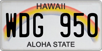 HI license plate WDG950