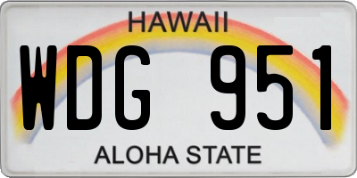HI license plate WDG951