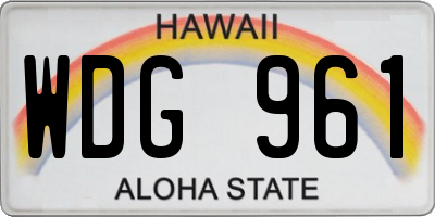HI license plate WDG961
