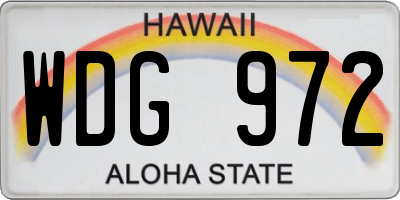 HI license plate WDG972